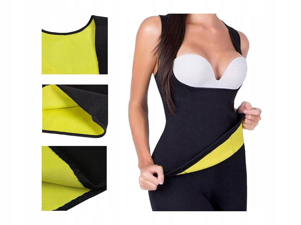 Maiou fitness din neopren dama, Zola®, pentru slabit, negru/verde, marimea XXL Maiou fitness din neopren dama, Zola®, pentru slabit, negru/verde, marimea XXL